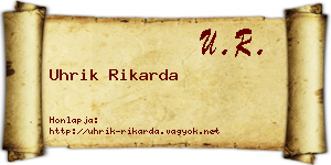 Uhrik Rikarda névjegykártya